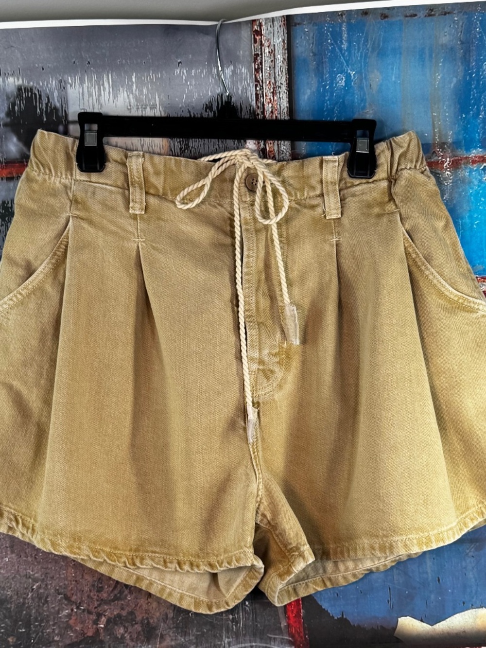 We The Free Clark Pleated Denim Shorts Mid-Rise Relaxed Fit